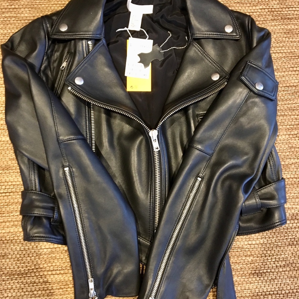 Leather biker jacket - Picture 3 of 7